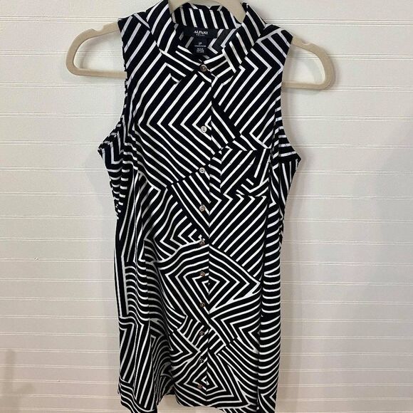 Alfani Black and White Diagonal Stripe Dress - Picture 6 of 6